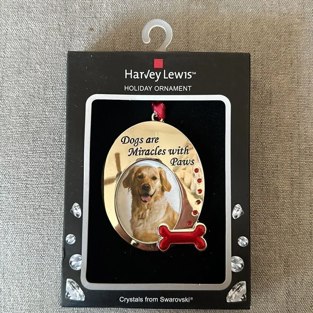 Swarovski Harvey Lewis “Holiday Dogs are Miracles with Paws” Ornament!